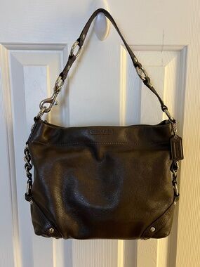 Coach Caryl Leather Hobo Shoulder Bag - chocolate Brown